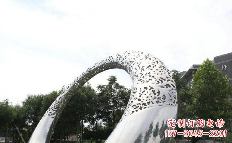 廊坊优雅定制不锈钢圆形拱门雕塑