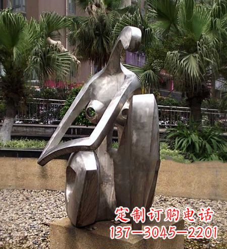 廊坊现代艺术风格的不锈钢女人雕塑