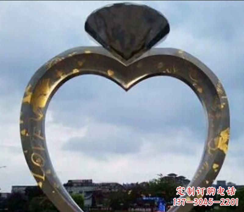 廊坊不锈钢大型钻石戒指景观雕塑