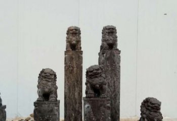 廊坊复古风格拴马桩雕塑