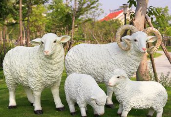 廊坊乡村绵羊雕塑 – 农家院庭院仿真动物摆件