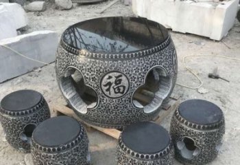 廊坊特大型福字桌凳石雕