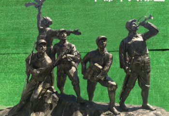 廊坊革命军人抗战纪念铜雕塑—缅怀抗战英雄