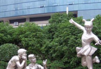 廊坊优质不锈钢学生人物雕塑