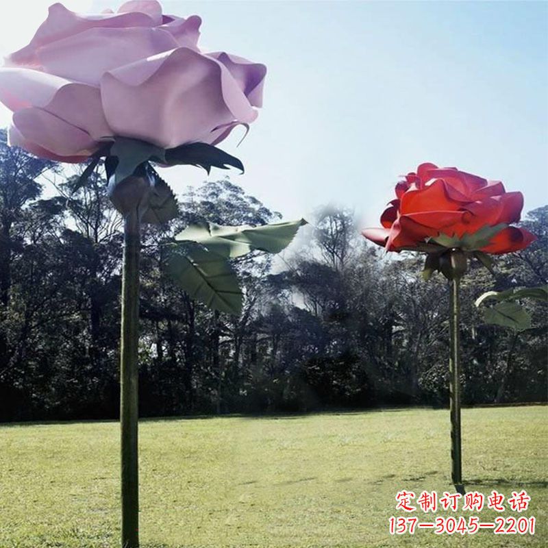 廊坊精美不锈钢雕刻玫瑰花雕塑