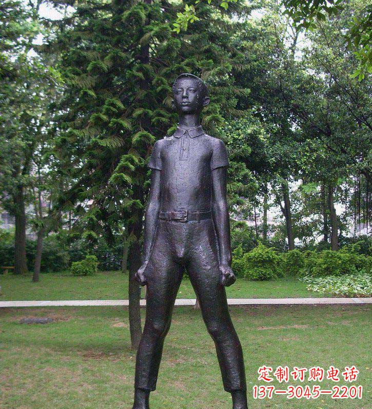 廊坊夕阳下的感动——铜雕男孩人物雕塑
