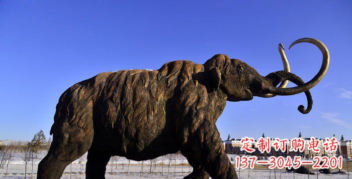 廊坊公园抽象大象动物铜雕 (2)