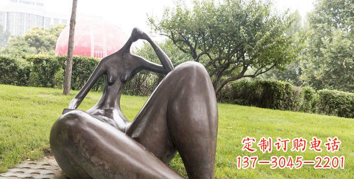 廊坊公园抽象女人景观铜雕