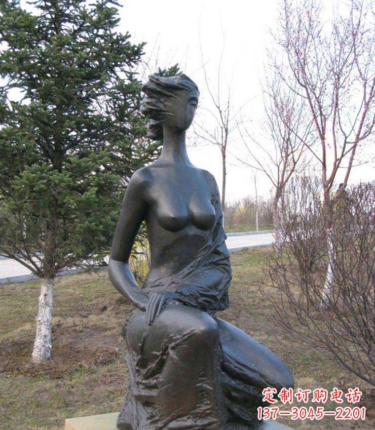 廊坊公园抽象女人人物铜雕1