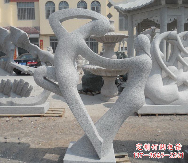 廊坊公园抽象情侣小品雕塑