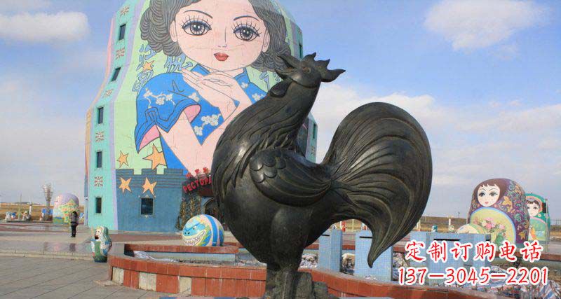 廊坊艺术精美的公鸡雕塑