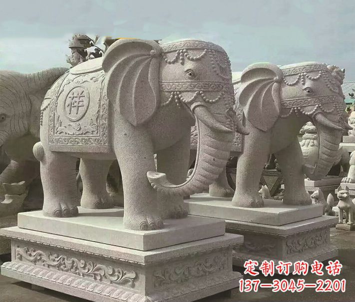 廊坊精美大象大理石雕塑