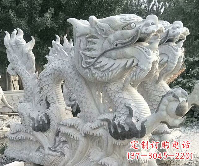 廊坊优雅古典大理石生肖龙雕塑