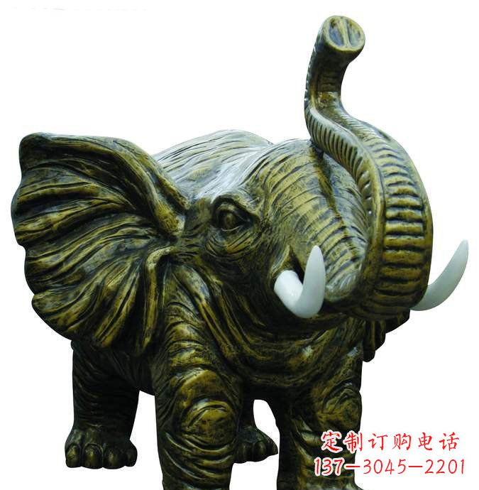 廊坊公园大象动物铜雕