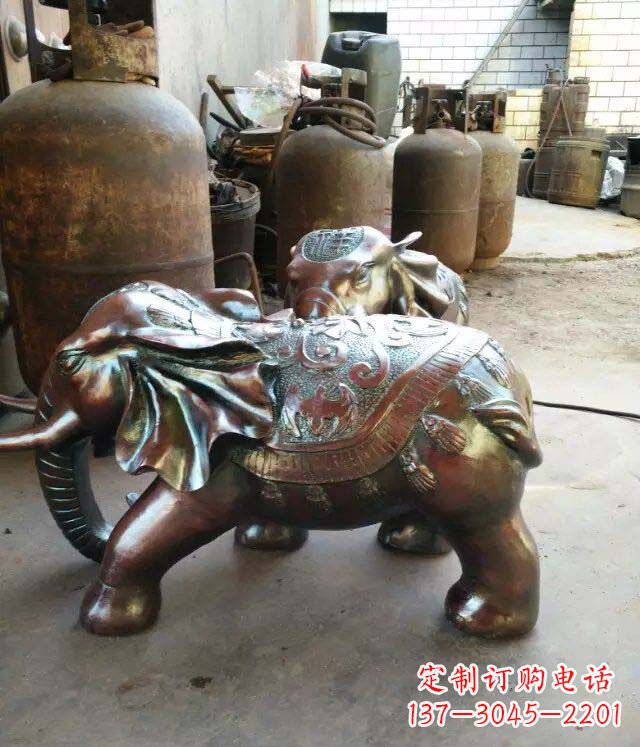 廊坊 精美的铜质大象招财雕塑
