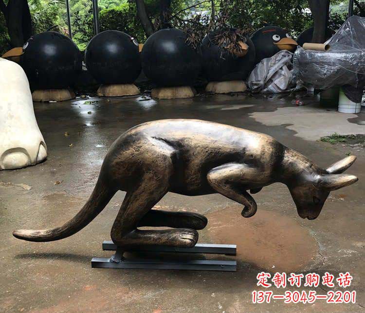 廊坊中领雕塑袋鼠铜雕