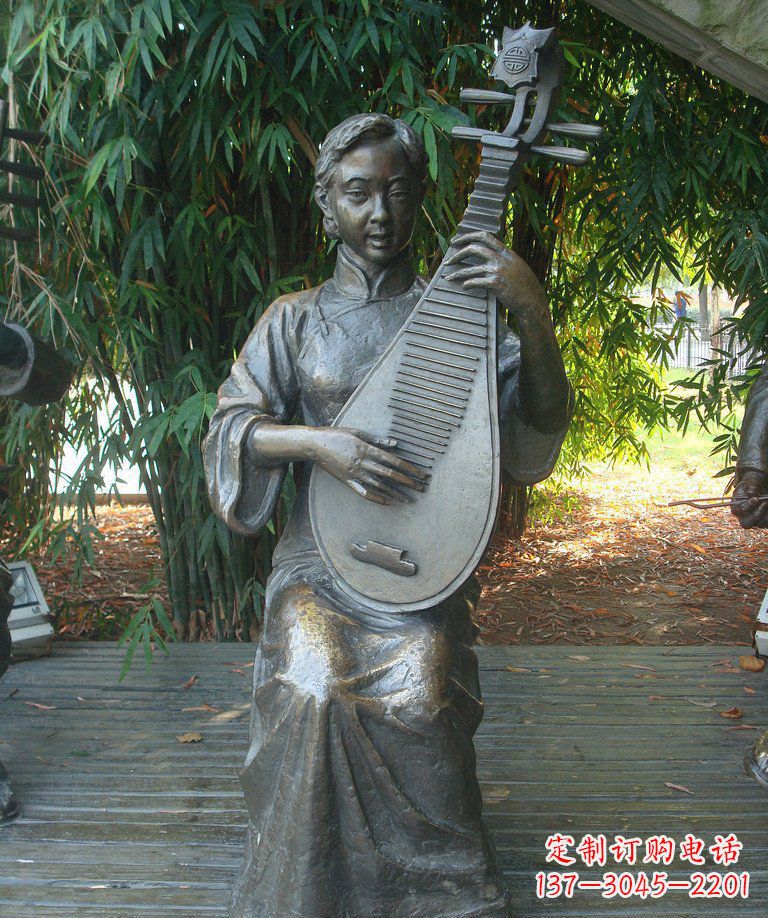 廊坊精美绝伦的琵琶女郎铜雕