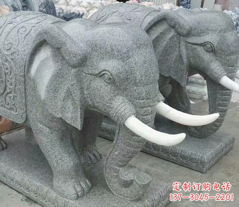 廊坊象征力量的大理石大象雕塑