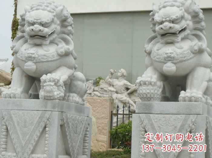 廊坊高端大理石狮子石雕
