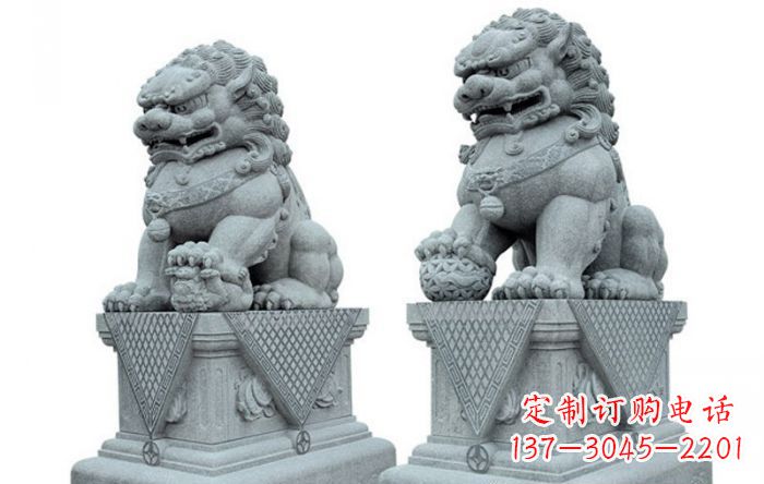 廊坊公园动物青石狮子石雕