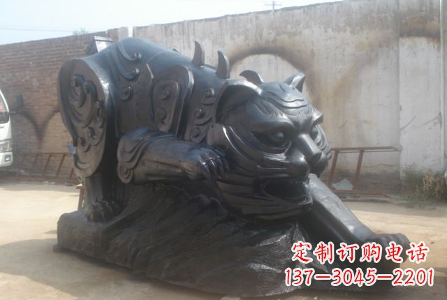 廊坊公园动物铜雕老虎