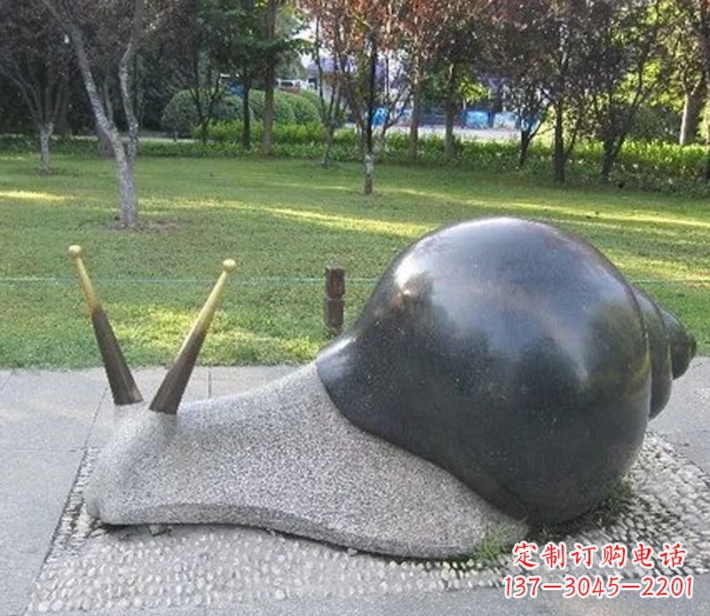 廊坊公园动物蜗牛景观石雕