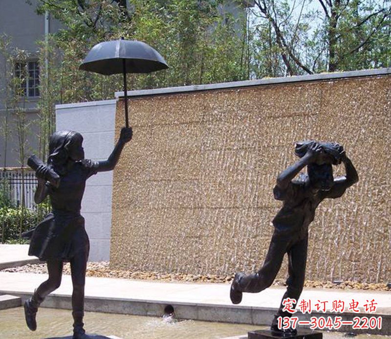 廊坊抗风雨小男孩铜雕