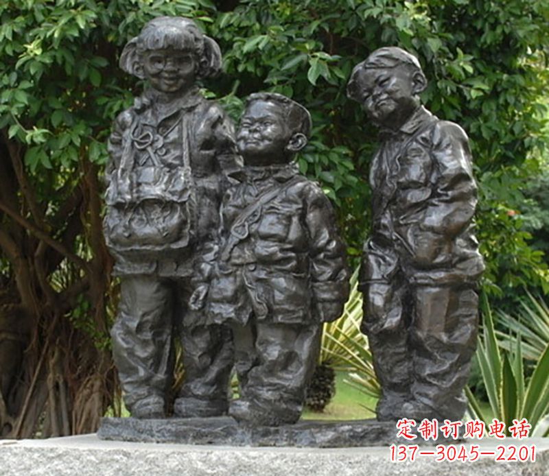 廊坊中领雕塑可爱儿童铜雕欣赏