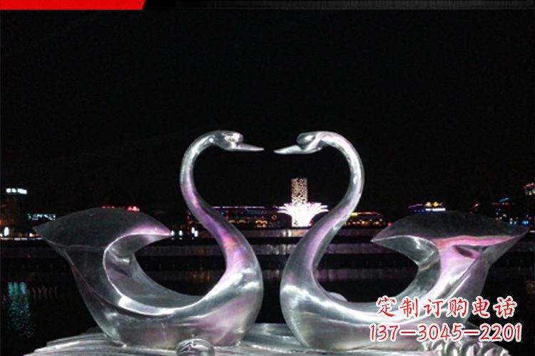 廊坊中领雕塑定制不锈钢仙鹤雕塑