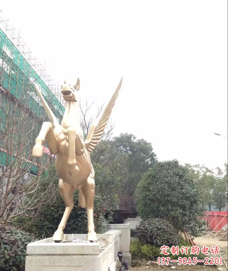 廊坊公园飞马玻璃钢仿铜雕塑