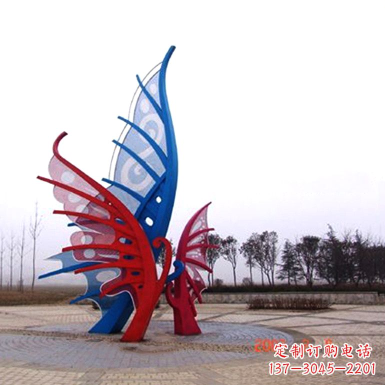 廊坊公园广场不锈钢景观蝴蝶景观雕塑