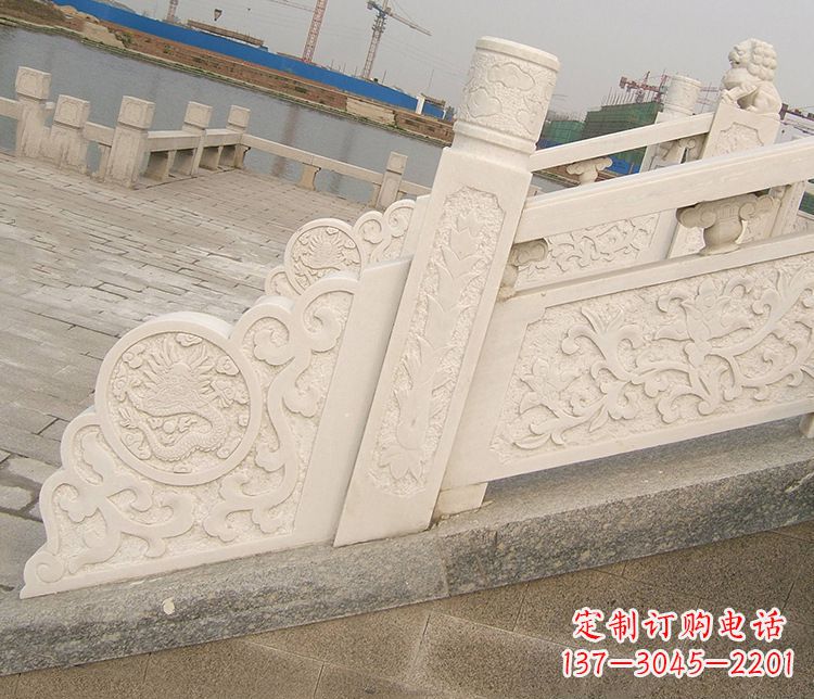 廊坊汉白玉精美园林栏板雕塑