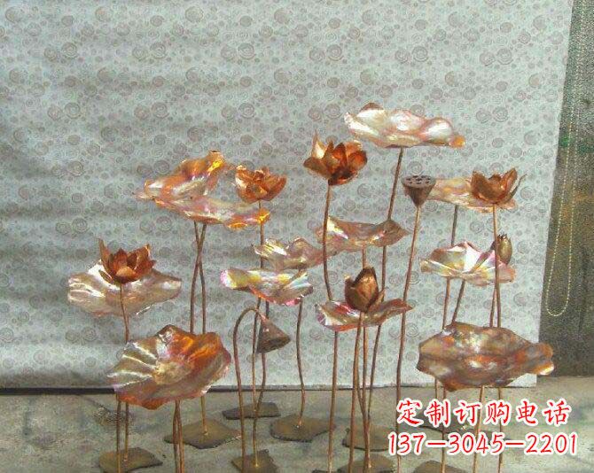 廊坊公园荷花景观铜雕