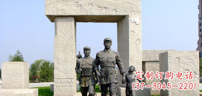 廊坊公园红军人物铜雕 (2)