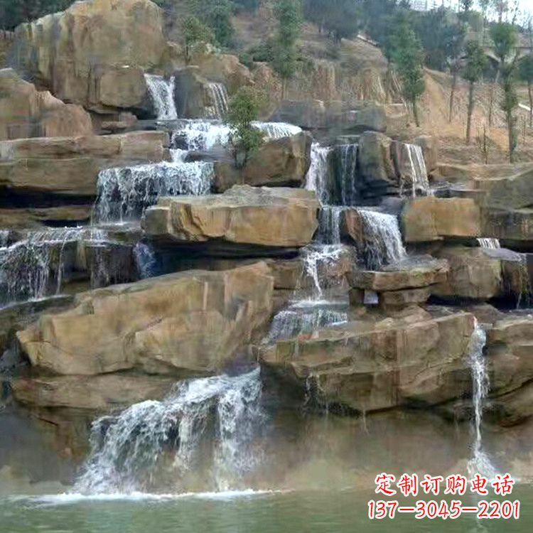 廊坊公园假山流水景观