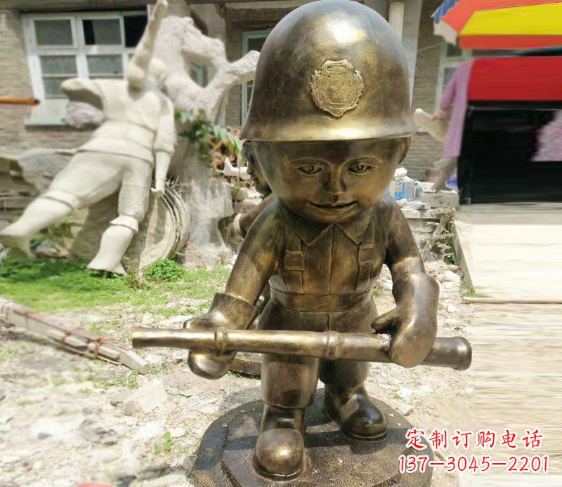 廊坊精致细腻的交通警察铜雕