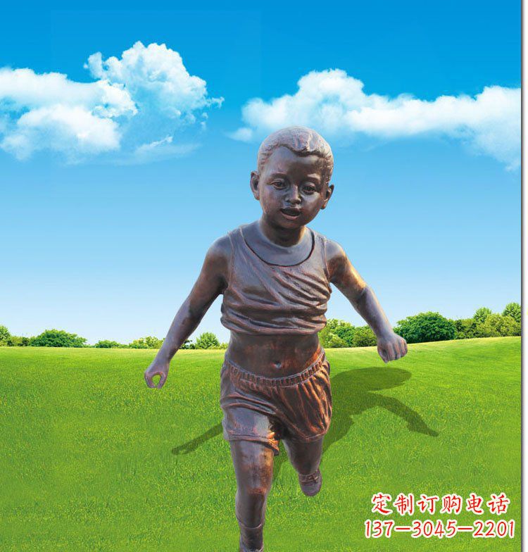 廊坊优雅玻璃钢仿铜儿童雕塑