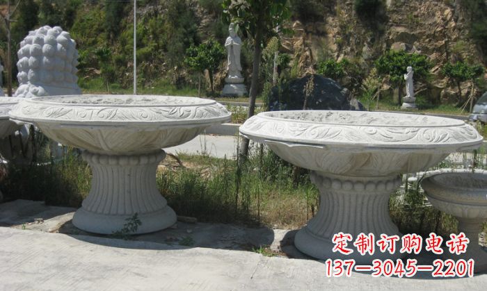 廊坊美轮美奂的大理石花盆雕塑