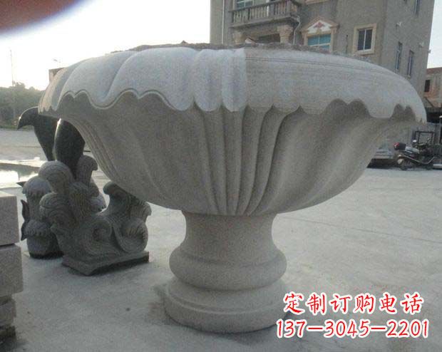 廊坊高端大理石花盆雕塑