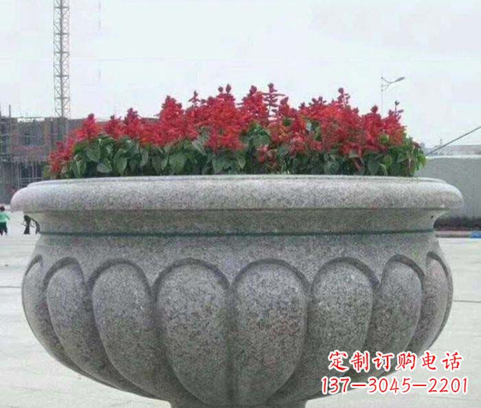 廊坊精美大理石花盆雕塑