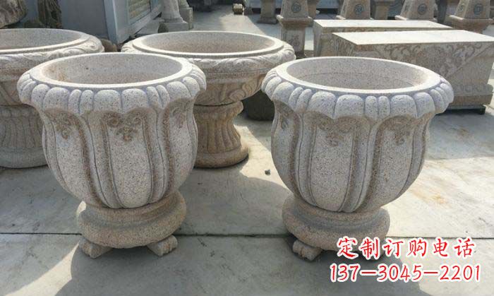廊坊优雅大理石花盆雕塑