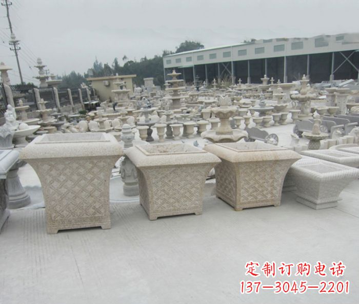 廊坊优雅花盆大理石雕塑