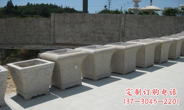 廊坊大理石花盆石雕 – 在公园展现精美自然风貌