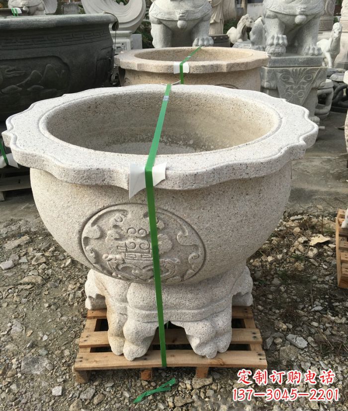 廊坊高品质大理石水缸雕塑