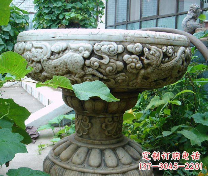 廊坊公园景观仿古花盆石雕