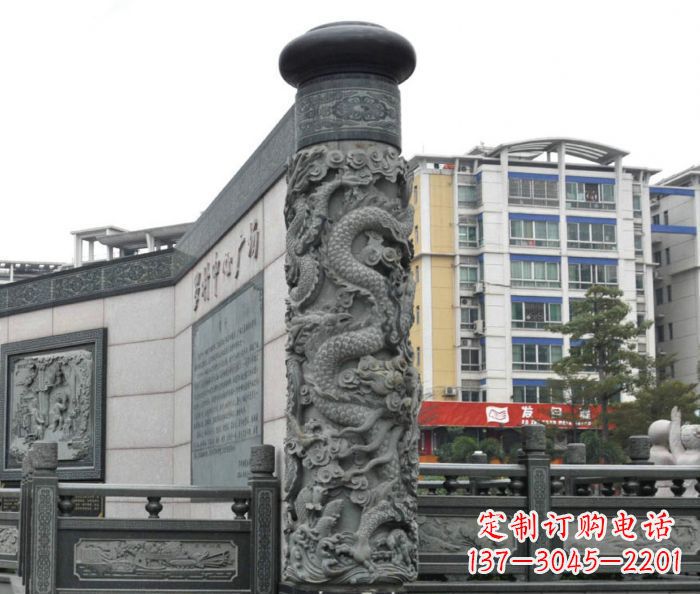 廊坊传承中国古典文化的雕刻龙柱雕塑