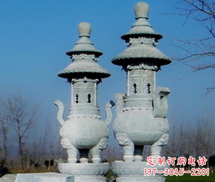 廊坊公园景观仿古石雕香炉