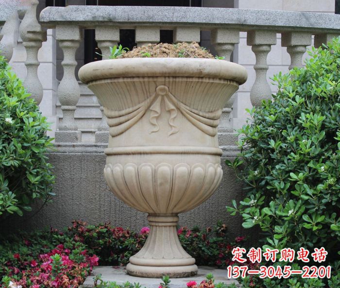 廊坊公园景观欧式花盆石雕