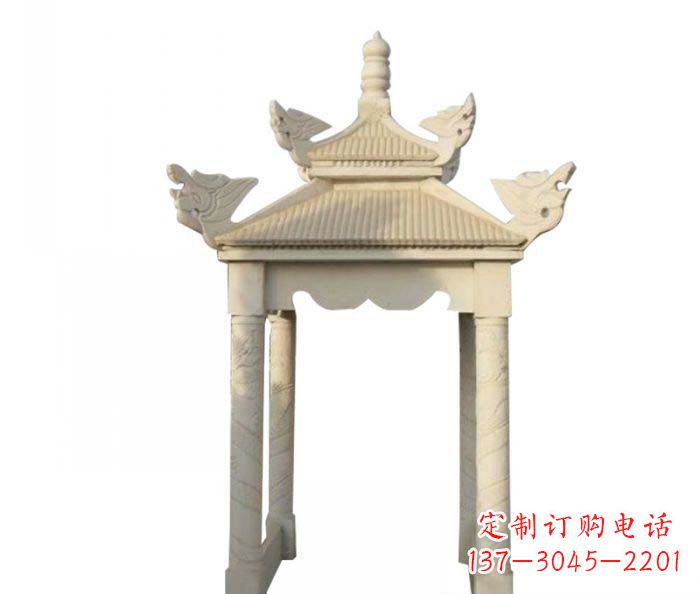 廊坊公园景观四角凉亭石雕