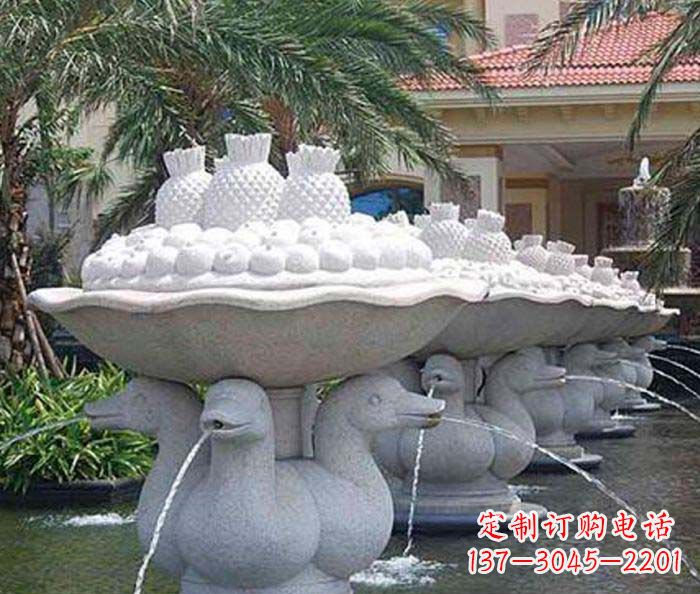 廊坊公园景观天鹅喷泉石雕